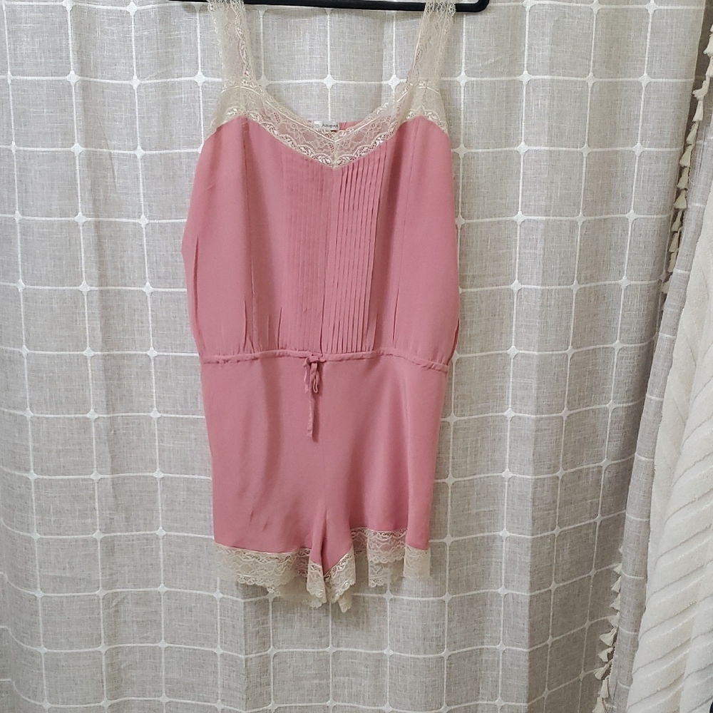 Marks & Spencer Pink and Cream Chemise with Spaghetti Straps